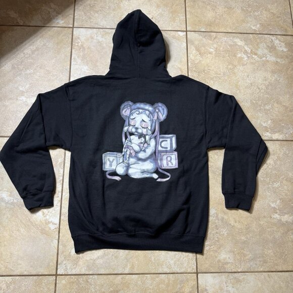 Melanie Martinez Cry Baby Sad Bear Hoodie Hot Topic Exclusive LARGE New - Picture 8 of 9